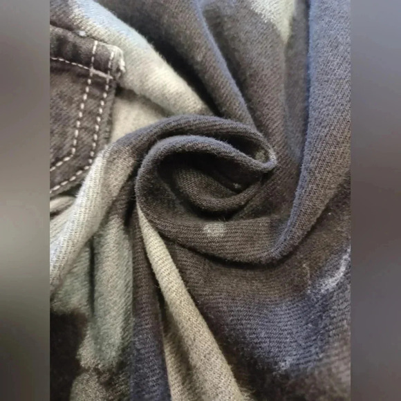 Zara Black With Tie Dye Denim Cargo Style Shorts Size 30 - Picture 5 of 7